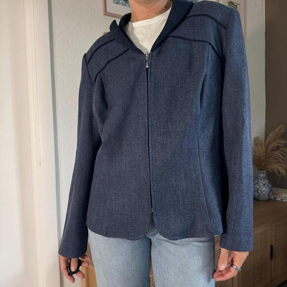 Sag Harbor Blue Zip Up - Picture 3 of 5